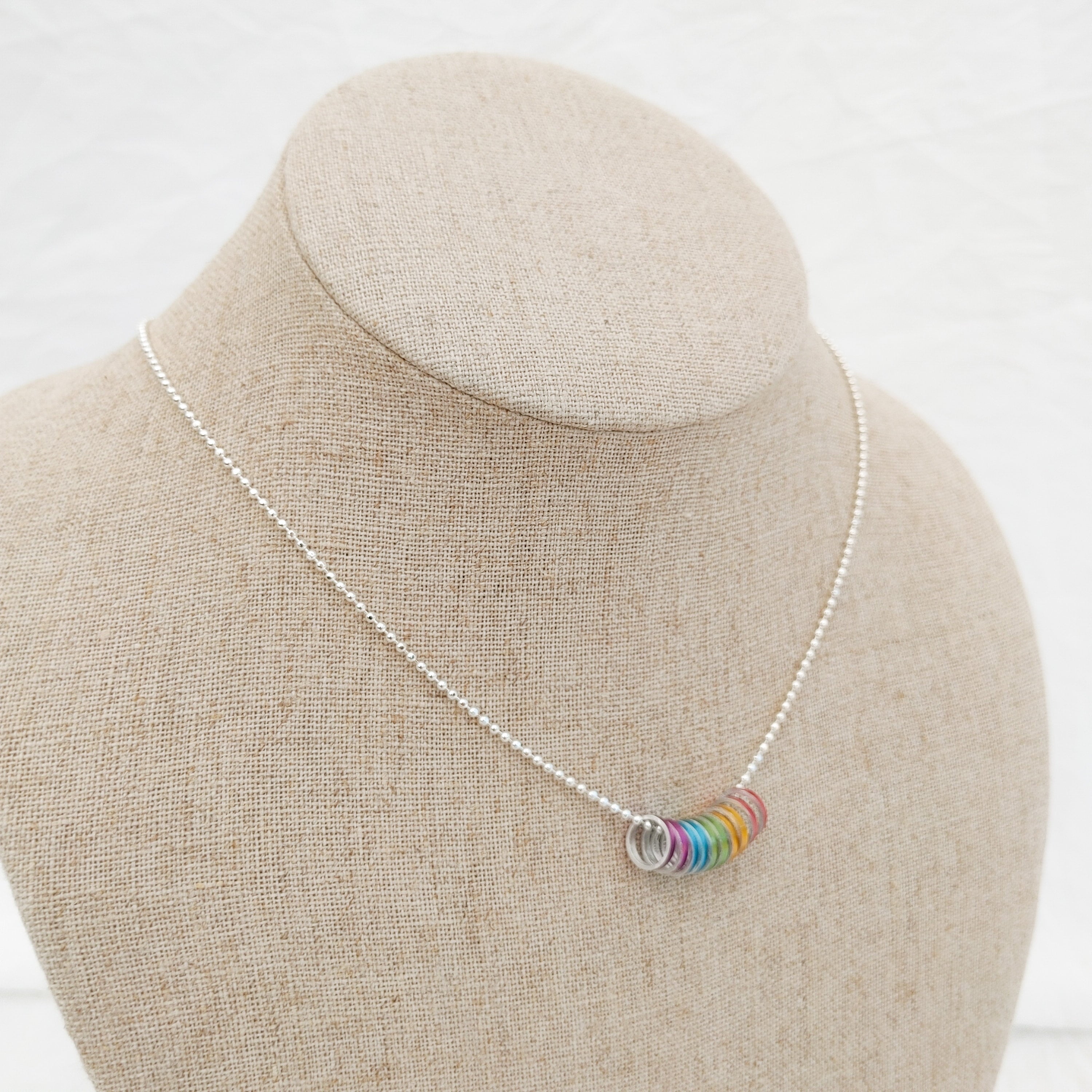 Gender Fluid Flag Rainbow Shaped Necklace – www.gayprideshop.co.uk